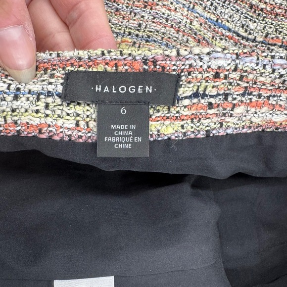 Two Halogen Skirts Size 6 Tweed Ruffle Asymmetrical Hem Mini Career Fall Fun - Picture 5 of 11